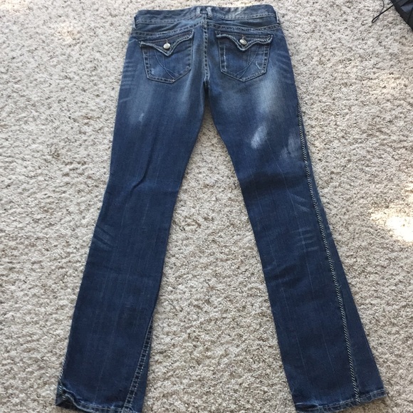 Express distressed thick stitch flap pocket jeans - Picture 5 of 6